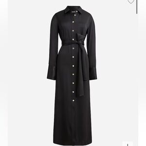 J crew Drapey shirtdress in luster crepe black